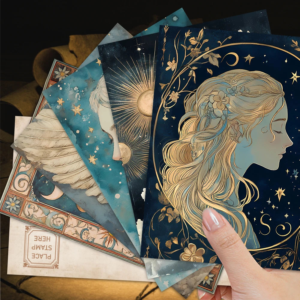 32pcs, vintage mythological series postcards, room decoration stickers, brochure material, souvenirs, collectibles and mailing