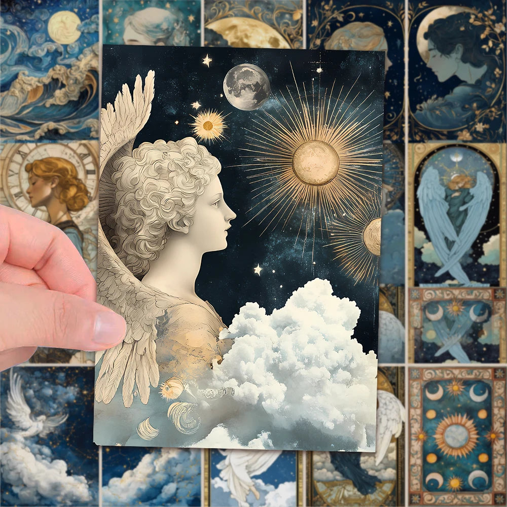 32pcs, vintage mythological series postcards, room decoration stickers, brochure material, souvenirs, collectibles and mailing