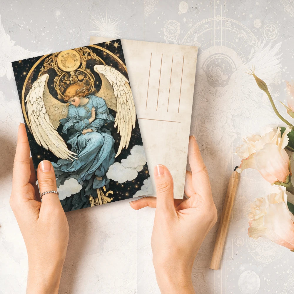 32pcs, vintage mythological series postcards, room decoration stickers, brochure material, souvenirs, collectibles and mailing