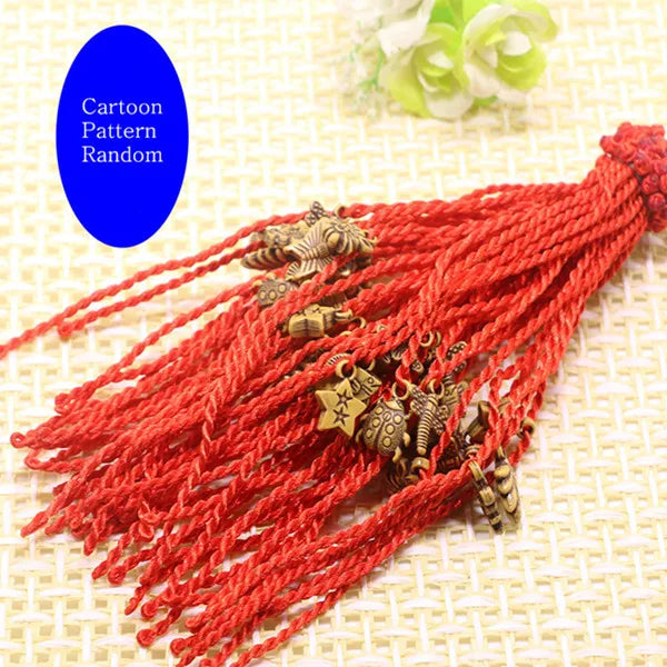 100pcs Wedding Souvenirs Women Lucky Bracelets Kids Birthday Favors Gifts For Guest Party Favors Cartoon Bead Red String Bangles