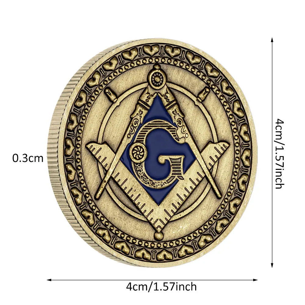 The Freemason Masonic Copper Plated Souvenirs Coin Faith Hope Charity Commemorative Coins Home Decoration Creative Gift