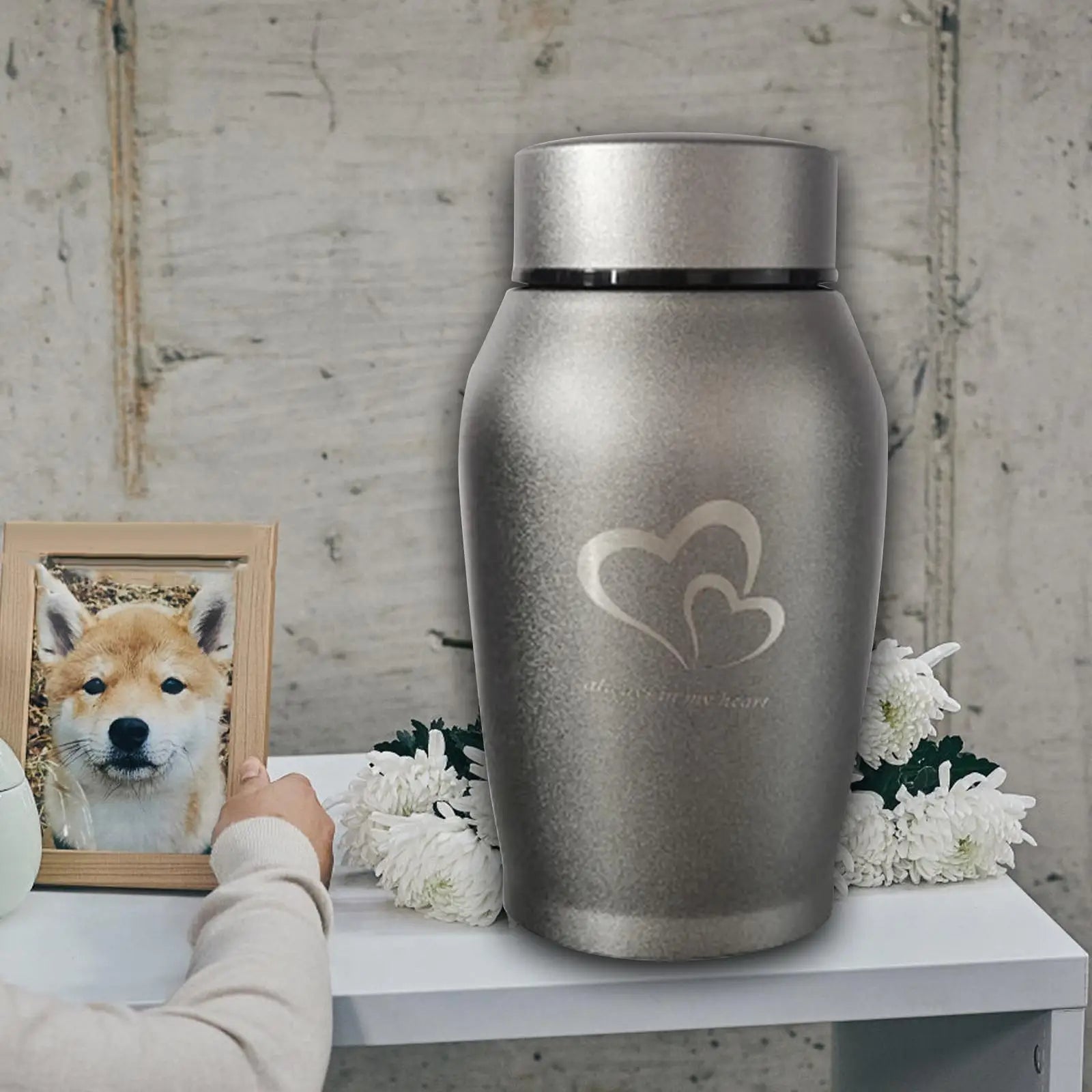 Pet Urns Burial Urn Box Funeral Remembrance Always in My Heart Souvenir Memorable Pet Cremation Urn Portable Keepsake Urn