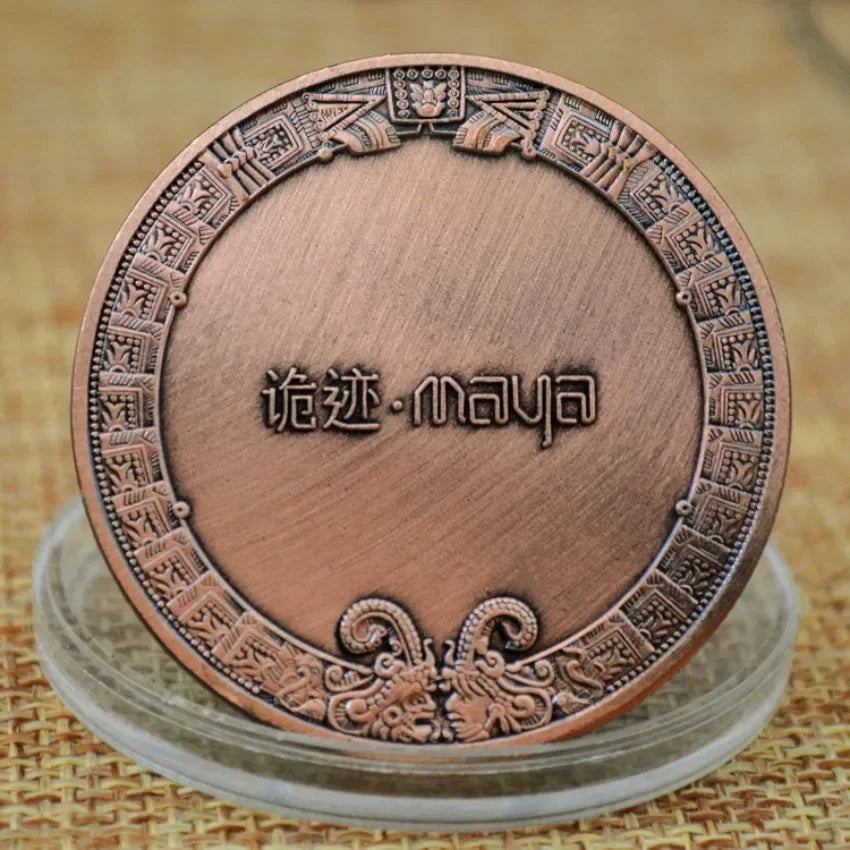 Souvenir Coin  Ancient Bronze Platted Mysterious Collectibles Coin Mexico Mayan Commemorative Coin