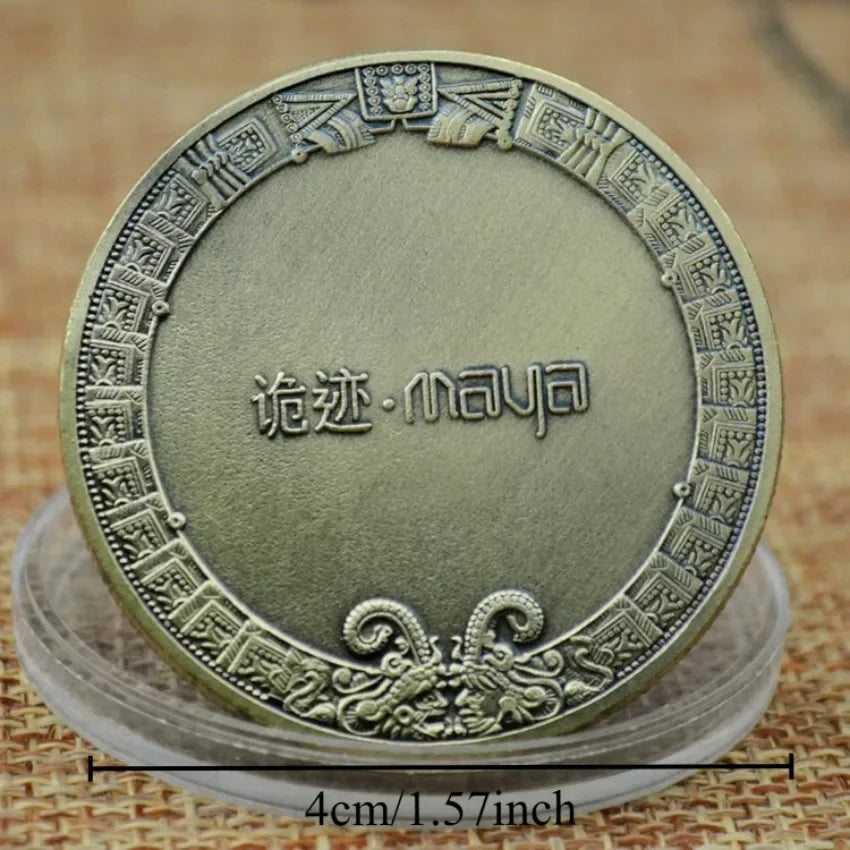 Souvenir Coin  Ancient Bronze Platted Mysterious Collectibles Coin Mexico Mayan Commemorative Coin