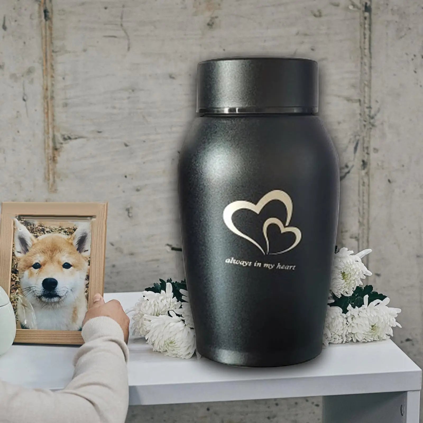 Pet Urns Burial Urn Box Funeral Remembrance Always in My Heart Souvenir Memorable Pet Cremation Urn Portable Keepsake Urn