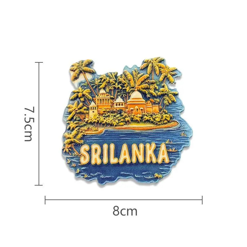 Sri Lanka Travel Souvenirs Creative Three-dimensional Resin Magnets Refrigerator Stickers Characteristic Souvenirs Gift Giving D