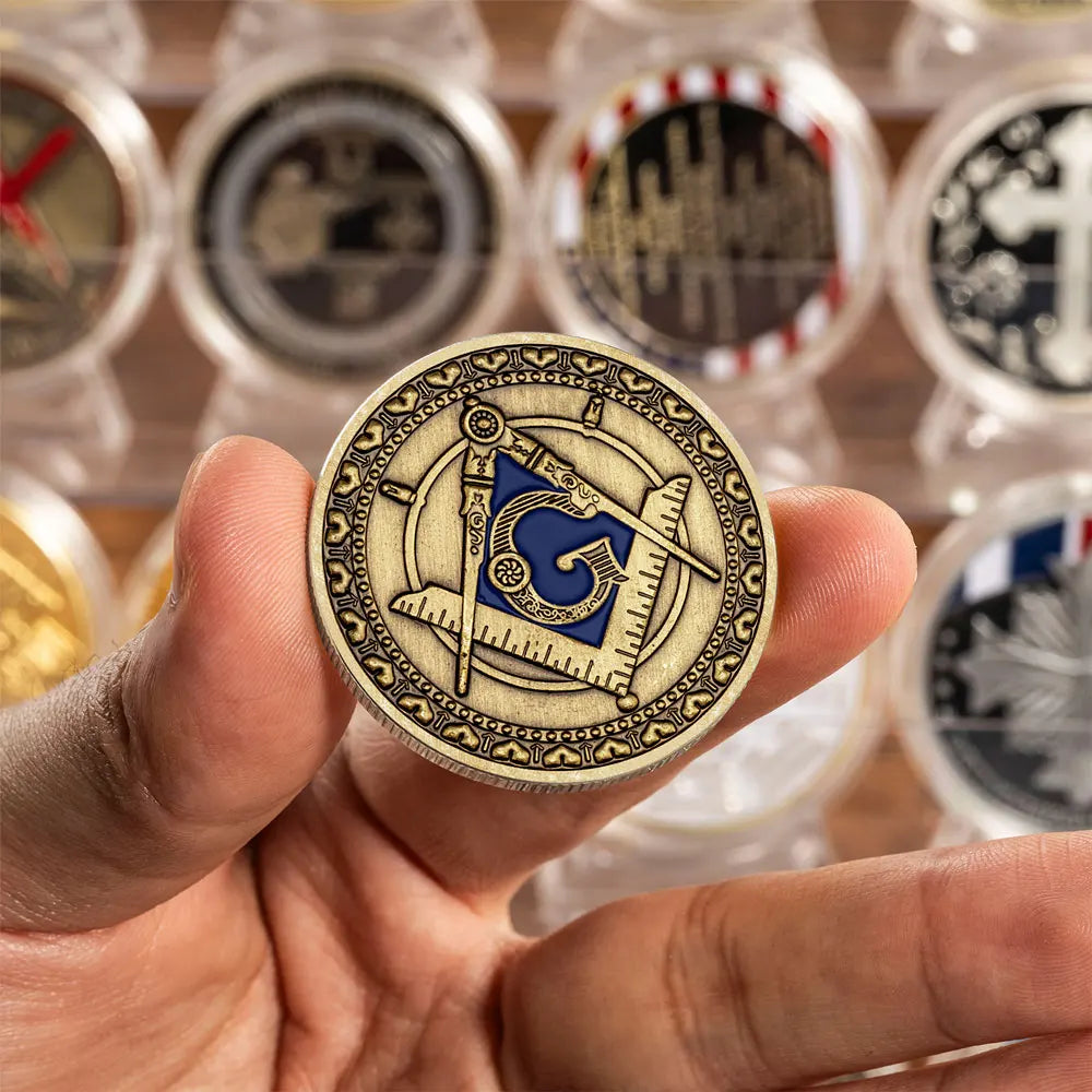 The Freemason Masonic Copper Plated Souvenirs Coin Faith Hope Charity Commemorative Coins Home Decoration Creative Gift