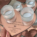 10PCS Shabbat Candle Lighting Memory Souvenir Card with Cup Mirror Rose Gold Card Heart Bar Mitzvah Blessing Souvenir Card