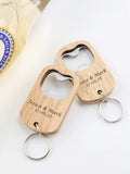Wedding Souvenirs for Guests Personalized Wooden Keychain Bottle Openers Wedding Guest Gifts Party Favors Personalised Key Rings