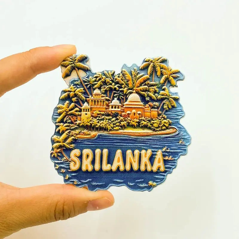Sri Lanka Travel Souvenirs Creative Three-dimensional Resin Magnets Refrigerator Stickers Characteristic Souvenirs Gift Giving D